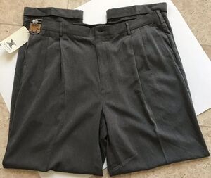 Lord & Taylor GRANT THOMAS Gray Pleated Cuffed Dress Pants 40 X 32